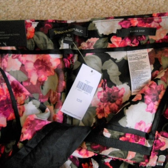 Banana Republic Blake Crop Floral Pants size 2 - Picture 4 of 6